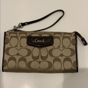 Coach - Tan Logo Wristlet